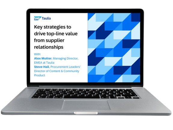 Key strategies to drive top-line value from supplier relationships webinar laptop image