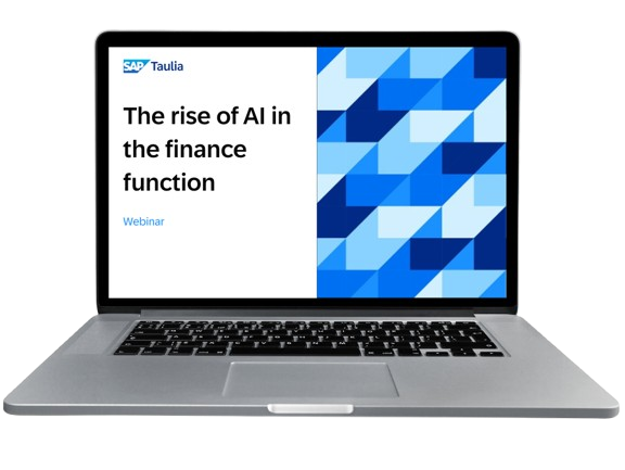 The Rise of AI in the Finance Function Webinar laptop image