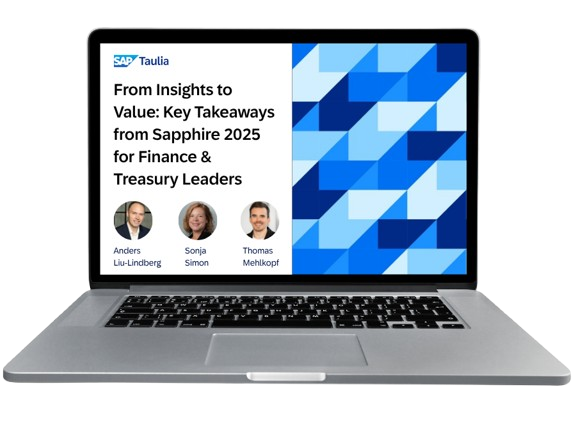 From Insights to Value: Key Takeaways from Sapphire 2025 for Finance & Treasury Leaders laptop image