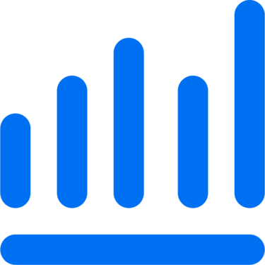 vertical bar chart blue icon