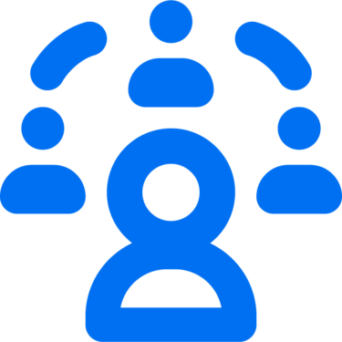 people connected blue icon