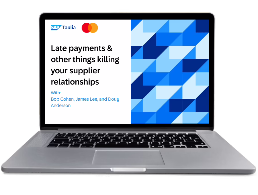 Late payments & other things killing your supplier relationships webinar laptop image