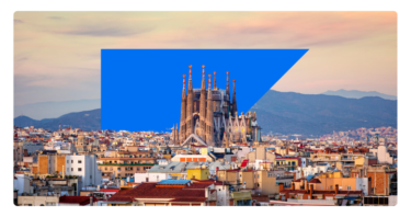 Barcelona photo with blue sap anvil logo